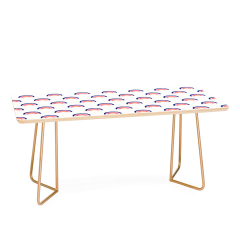 Little Arrow Design Co unicorn dreams rainbows in pink and blue Coffee Table