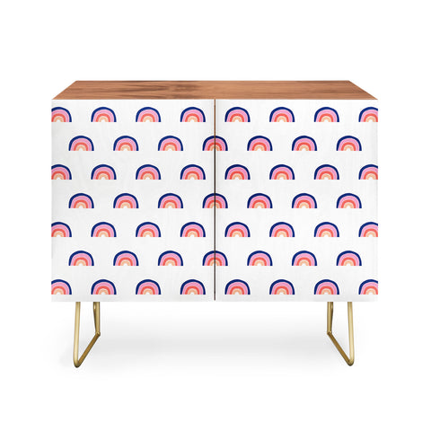 Little Arrow Design Co unicorn dreams rainbows in pink and blue Credenza