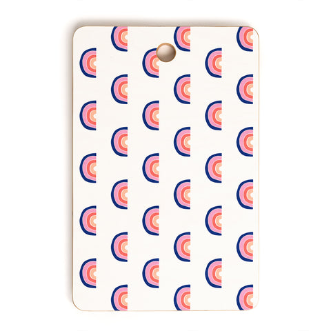 Little Arrow Design Co unicorn dreams rainbows in pink and blue Cutting Board Rectangle