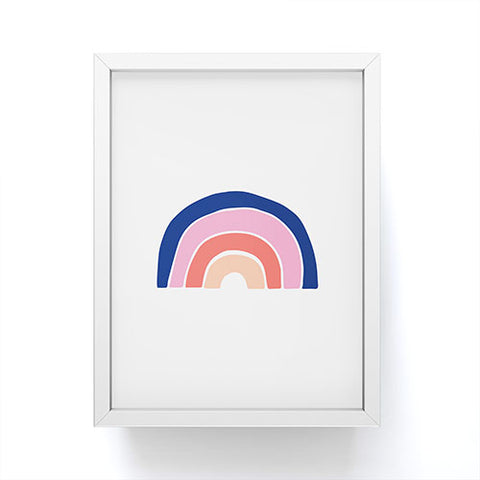 Little Arrow Design Co unicorn dreams rainbows in pink and blue Framed Mini Art Print
