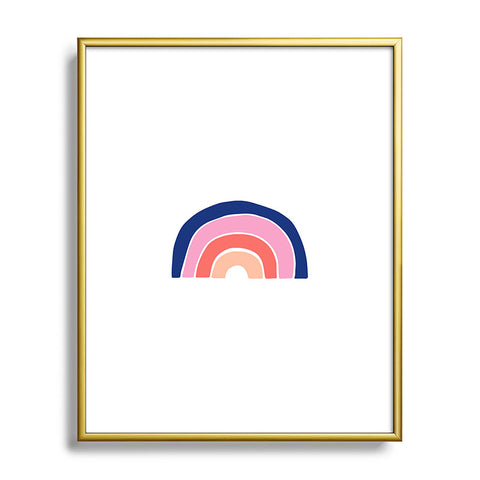 Little Arrow Design Co unicorn dreams rainbows in pink and blue Metal Framed Art Print