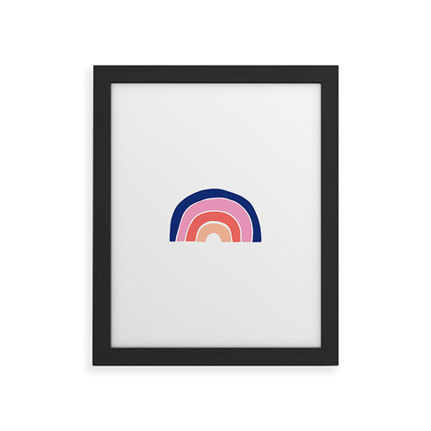 Little Arrow Design Co unicorn dreams rainbows in pink and blue Framed Art Print