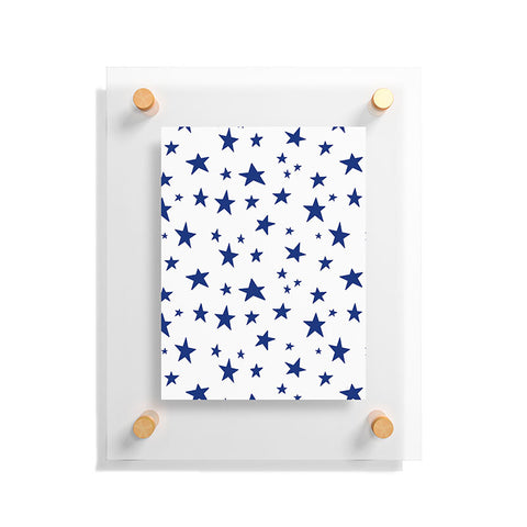 Little Arrow Design Co unicorn dreams stars in blue Floating Acrylic Print