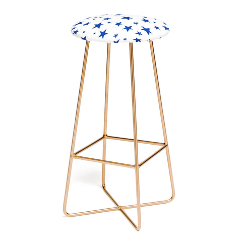 Little Arrow Design Co unicorn dreams stars in blue Bar Stool