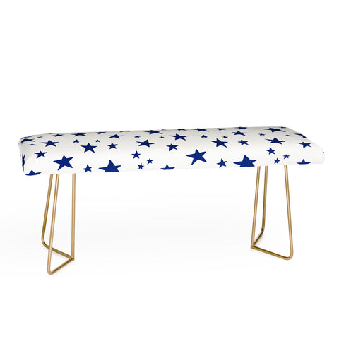 Little Arrow Design Co unicorn dreams stars in blue Bench