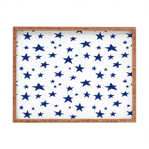 Little Arrow Design Co unicorn dreams stars in blue Rectangular Tray