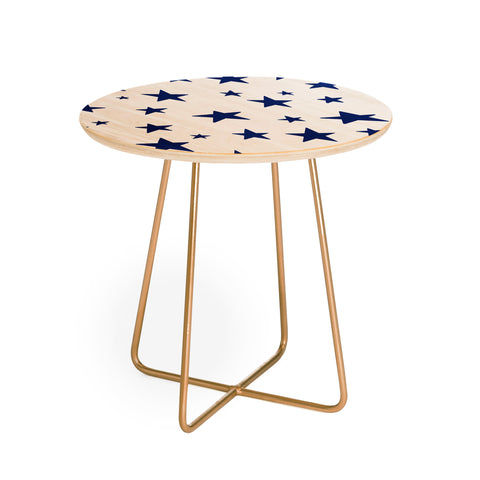 Little Arrow Design Co unicorn dreams stars in blue Round Side Table