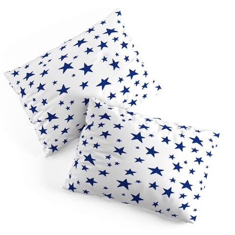Little Arrow Design Co unicorn dreams stars in blue Pillow Shams