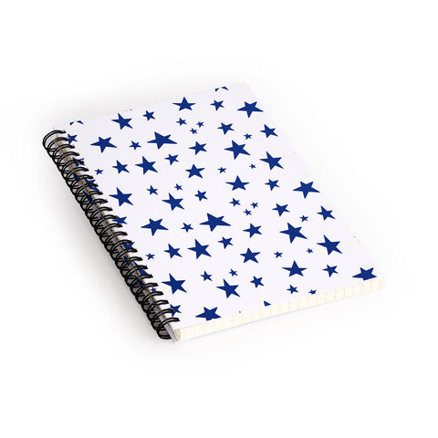 Little Arrow Design Co unicorn dreams stars in blue Spiral Notebook