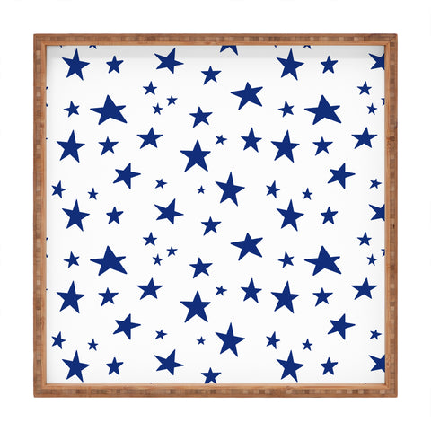Little Arrow Design Co unicorn dreams stars in blue Square Tray