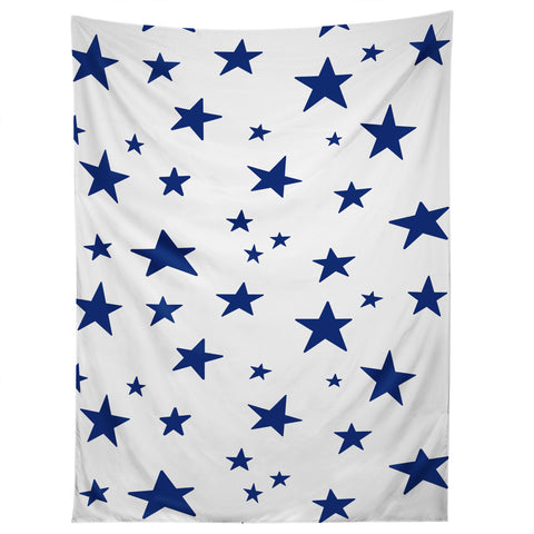 Little Arrow Design Co unicorn dreams stars in blue Tapestry