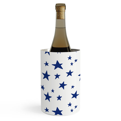 Little Arrow Design Co unicorn dreams stars in blue Wine Chiller