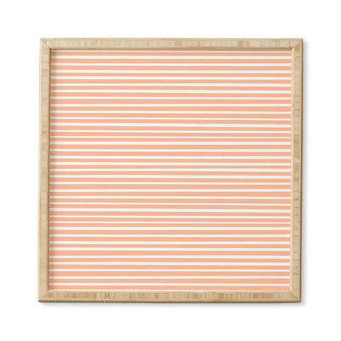 Little Arrow Design Co unicorn dreams stripes in peach Framed Wall Art