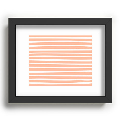 Little Arrow Design Co unicorn dreams stripes in peach Recessed Framing Rectangle