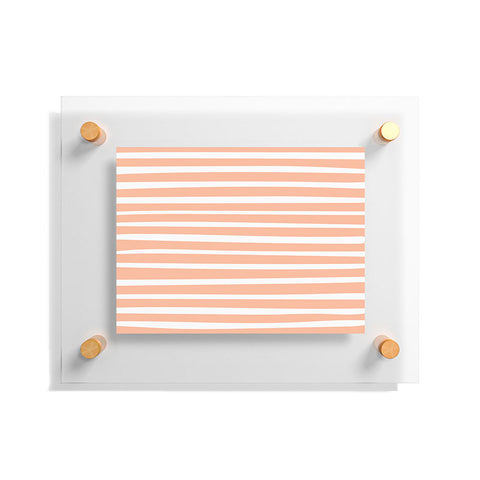 Little Arrow Design Co unicorn dreams stripes in peach Floating Acrylic Print