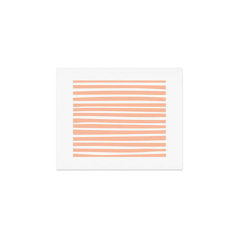 Little Arrow Design Co unicorn dreams stripes in peach Art Print