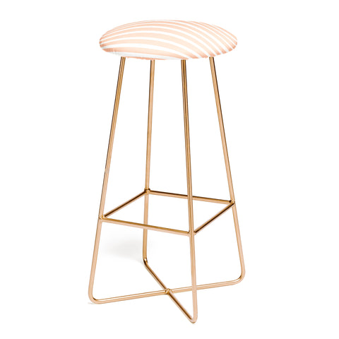 Little Arrow Design Co unicorn dreams stripes in peach Bar Stool