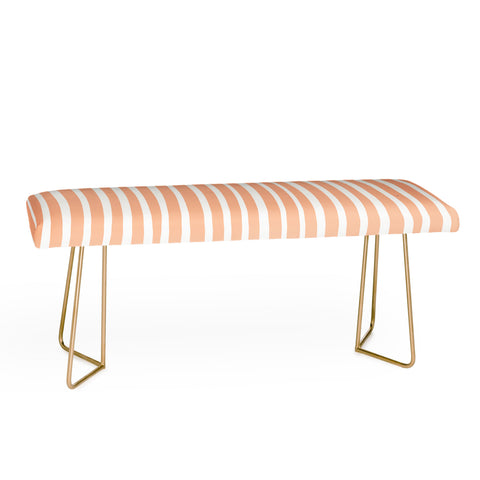 Little Arrow Design Co unicorn dreams stripes in peach Bench