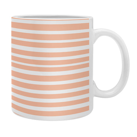 Little Arrow Design Co unicorn dreams stripes in peach Coffee Mug
