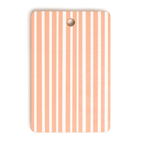 Little Arrow Design Co unicorn dreams stripes in peach Cutting Board Rectangle
