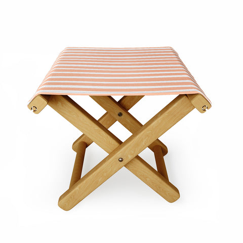Little Arrow Design Co unicorn dreams stripes in peach Folding Stool