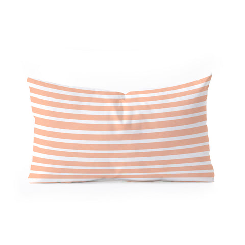 Little Arrow Design Co unicorn dreams stripes in peach Oblong Throw Pillow