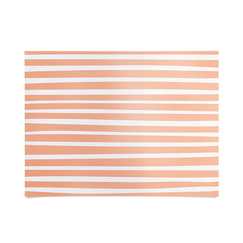 Little Arrow Design Co unicorn dreams stripes in peach Poster