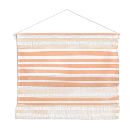 Little Arrow Design Co unicorn dreams stripes in peach Wall Hanging Landscape