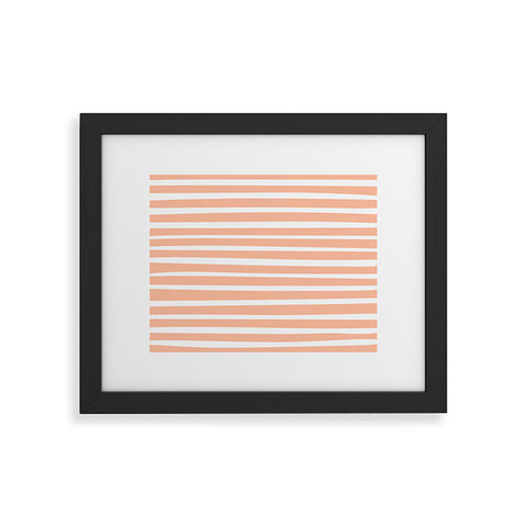 Little Arrow Design Co unicorn dreams stripes in peach Framed Art Print