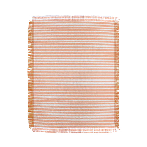 Little Arrow Design Co unicorn dreams stripes in peach Throw Blanket