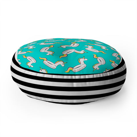Little Arrow Design Co Unicorn Pool Float Floor Pillow Round