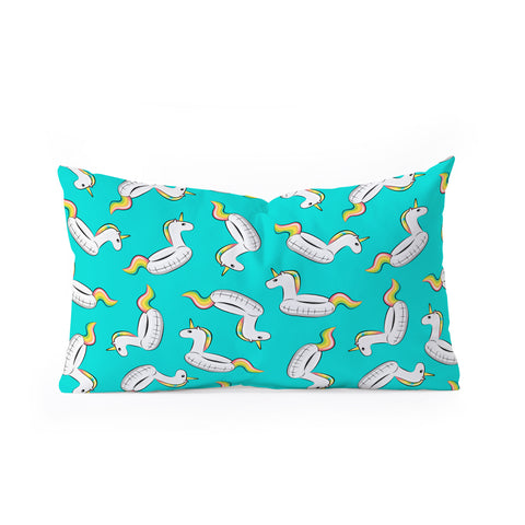 Little Arrow Design Co Unicorn Pool Float Oblong Throw Pillow
