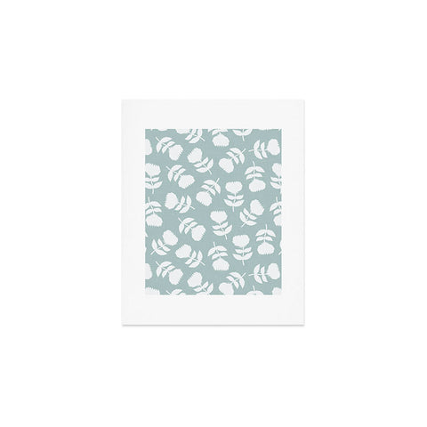 Little Arrow Design Co vintage floral dusty blue Art Print