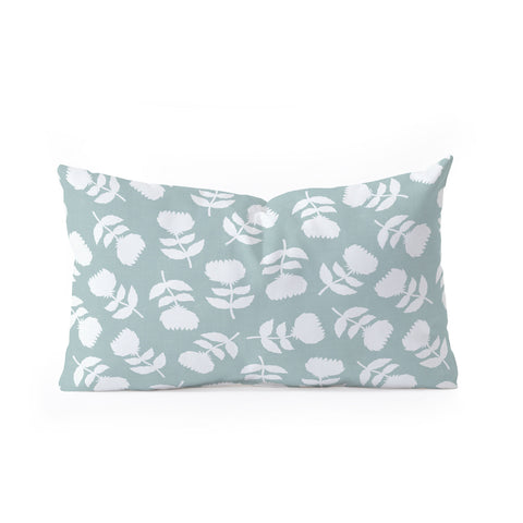 Little Arrow Design Co vintage floral dusty blue Oblong Throw Pillow