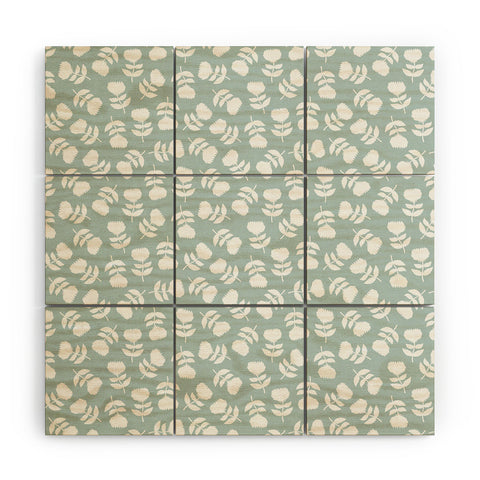 Little Arrow Design Co vintage floral dusty blue Wood Wall Mural