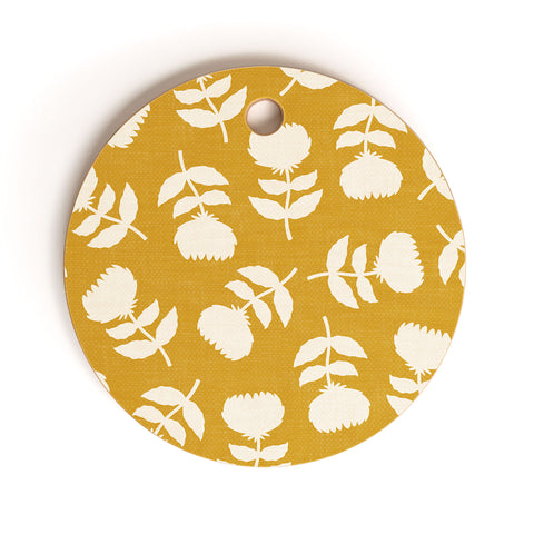 Little Arrow Design Co vintage floral gold Cutting Board Round