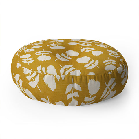 Little Arrow Design Co vintage floral gold Floor Pillow Round