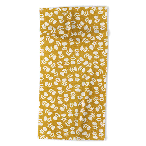 Little Arrow Design Co vintage floral gold Beach Towel