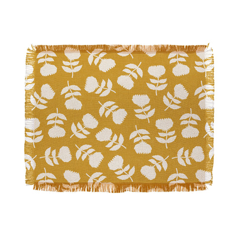 Little Arrow Design Co vintage floral gold Throw Blanket