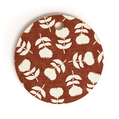 Little Arrow Design Co vintage floral rust Cutting Board Round