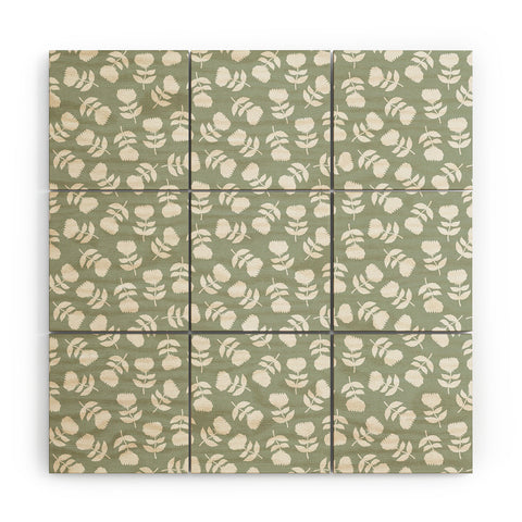 Little Arrow Design Co vintage floral sage Wood Wall Mural