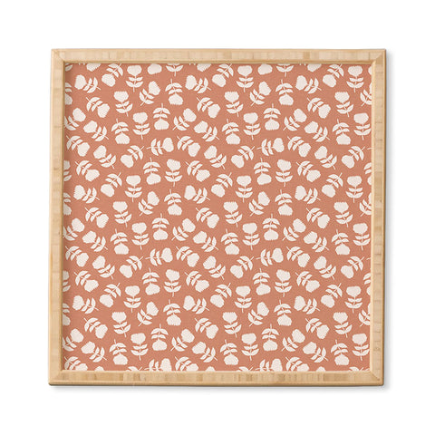 Little Arrow Design Co vintage floral terracotta Framed Wall Art