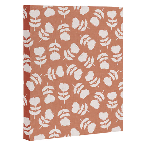 Little Arrow Design Co vintage floral terracotta Art Canvas