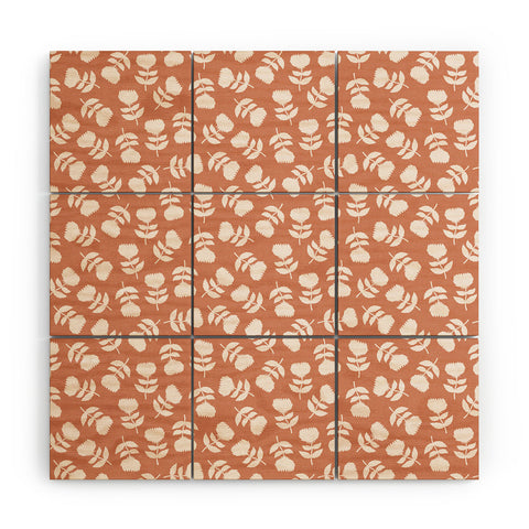 Little Arrow Design Co vintage floral terracotta Wood Wall Mural