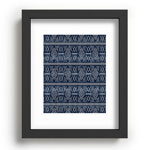 Little Arrow Design Co vintage moroccan on blue Recessed Framing Rectangle