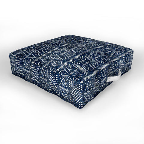 Little Arrow Design Co vintage moroccan on blue Outdoor Floor Cushion