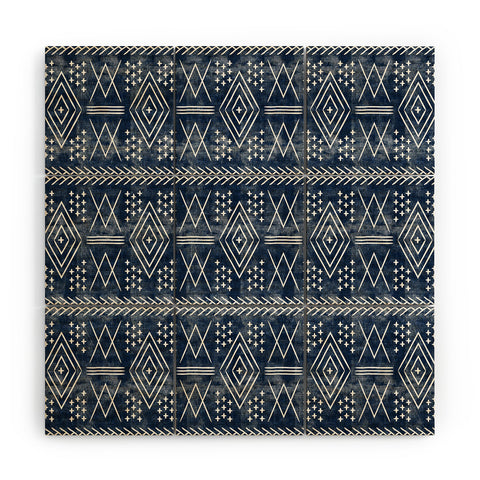 Little Arrow Design Co vintage moroccan on blue Wood Wall Mural
