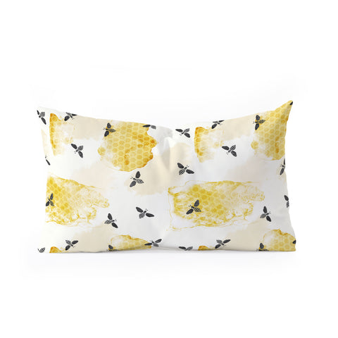 Little Arrow Design Co watercolor bees Oblong Throw Pillow