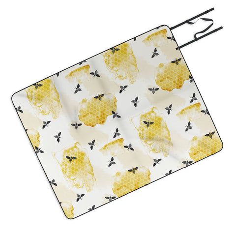 Little Arrow Design Co watercolor bees Picnic Blanket