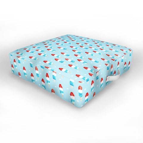 Little Arrow Design Co watercolor bomb pops Outdoor Floor Cushion